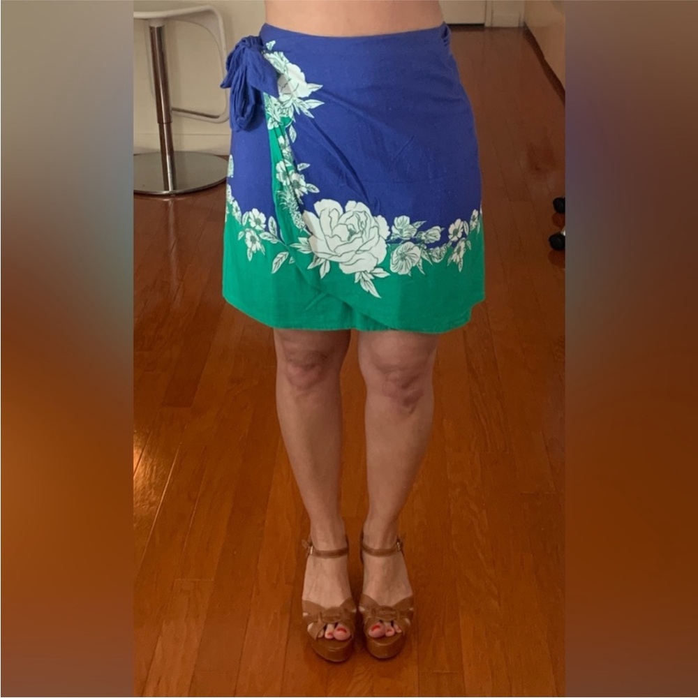 FARM Rio Blue and Green Floral Skirt
